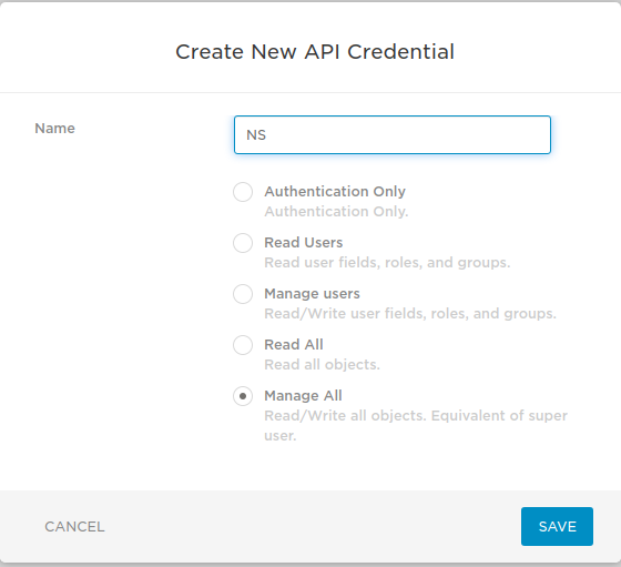 SAML API Credentials