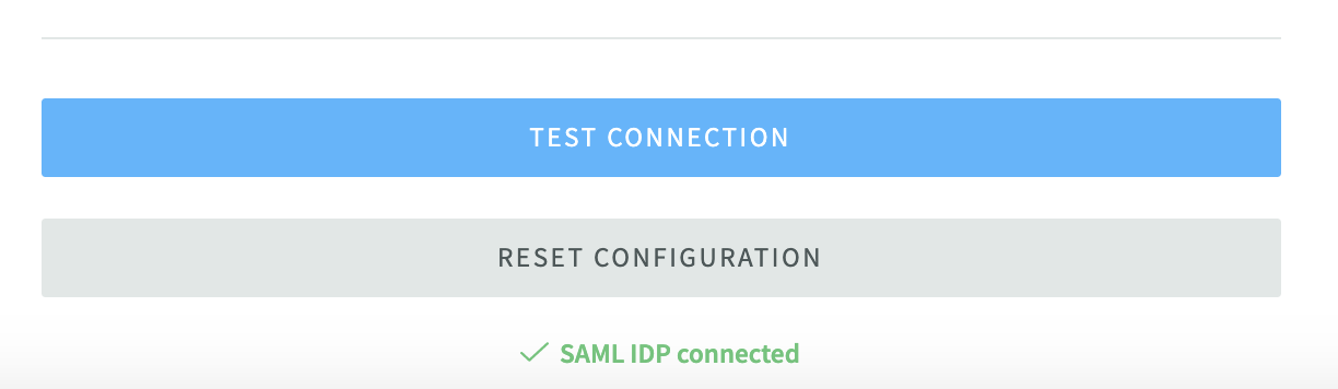 Testing the SAML connection