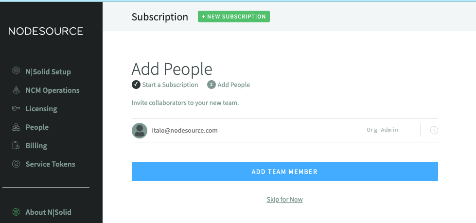 Add People to a new organization