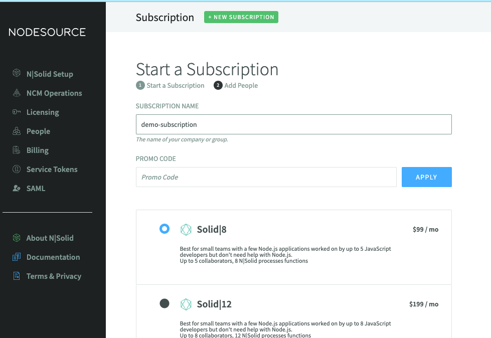 Create a new Subscription