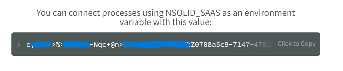 Copying your NSOLID_SAAS key