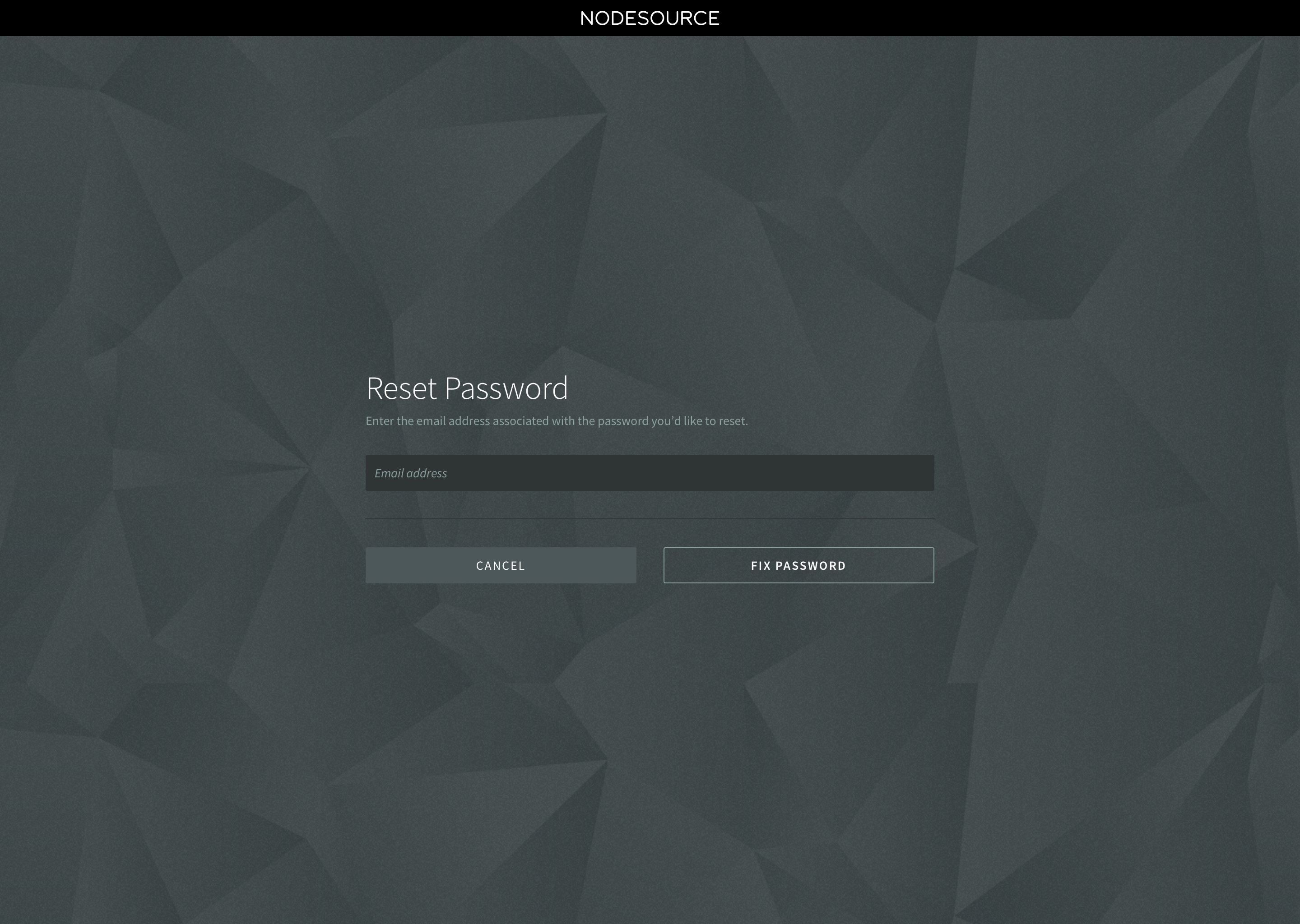 Reset password screen