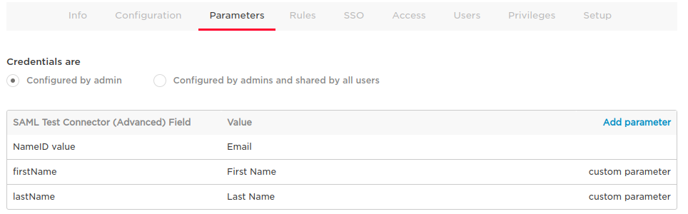 SAML Parameters