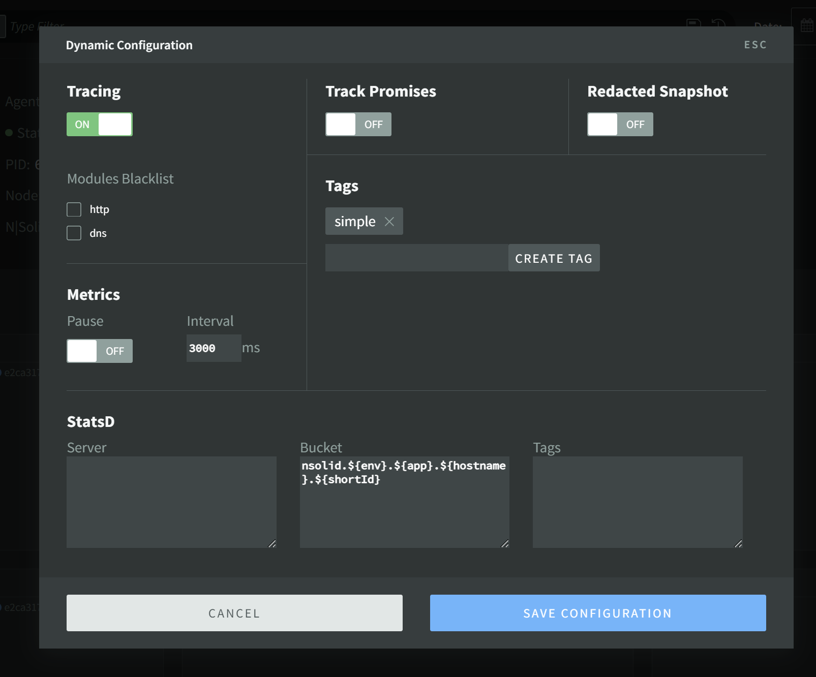 Config Modal