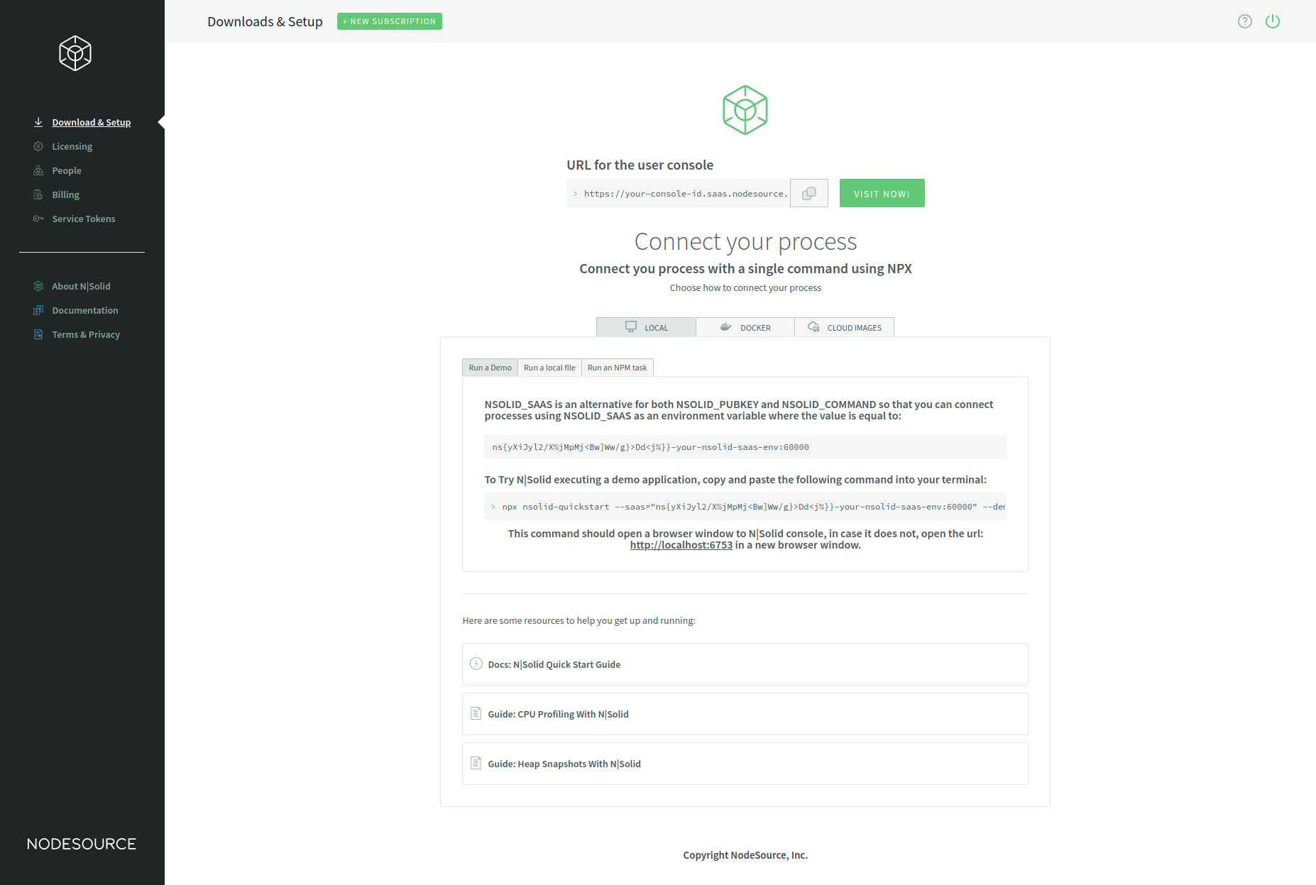 SaaS dashboard