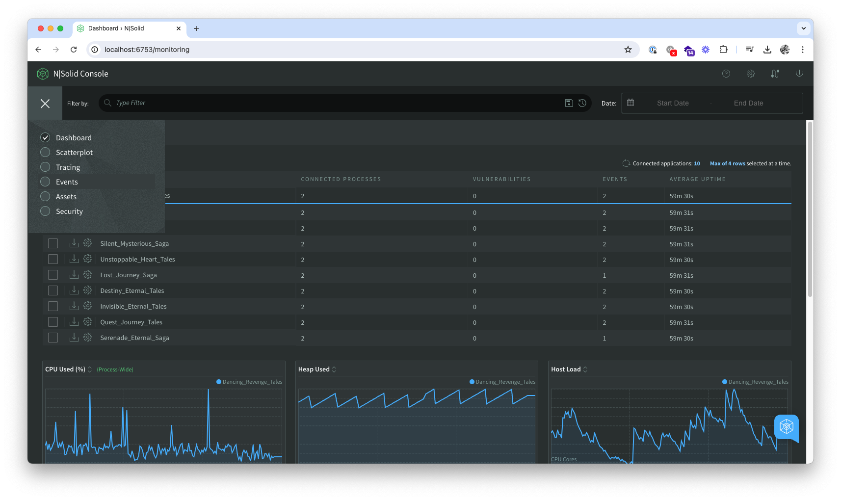 Events navigation