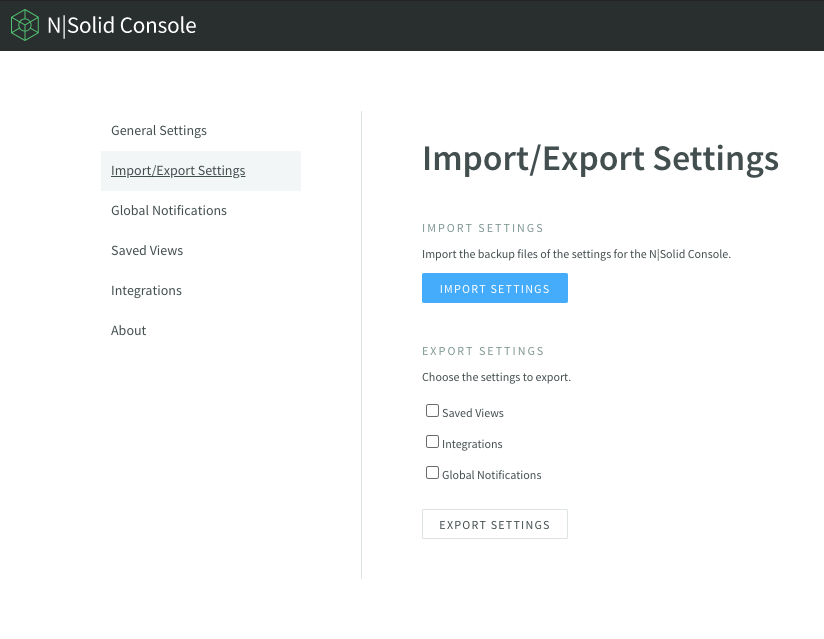 &quot;Import/Export Settings&quot;