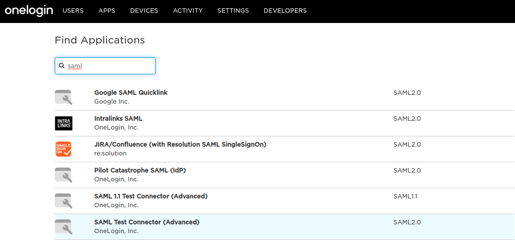 One Login Integrations Search