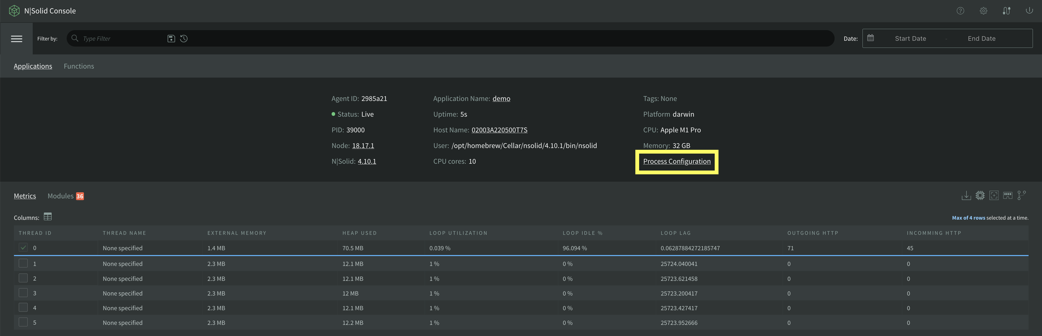 Process Configuration