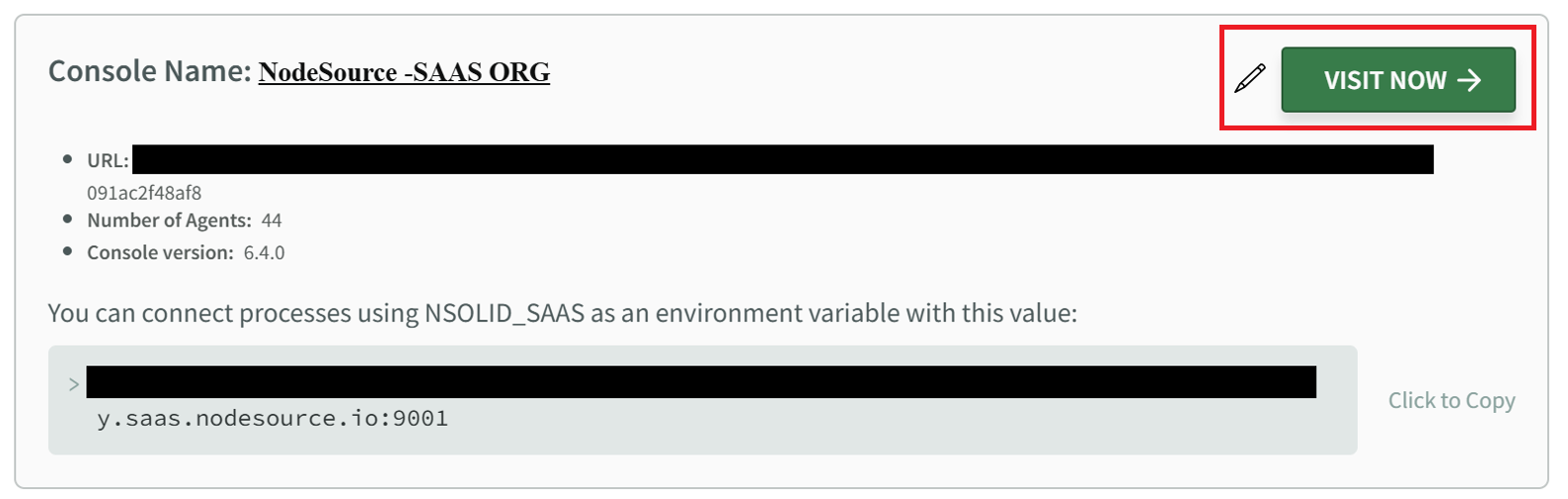 Visit SaaS Console Container