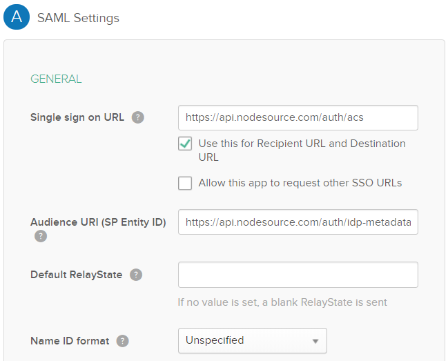 SAML Settings