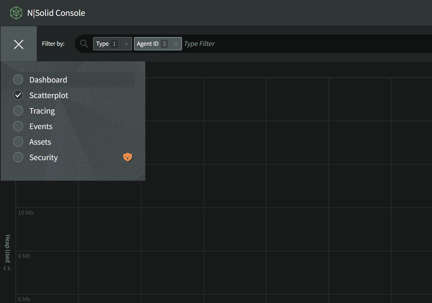 Scatterplot in the nav menu