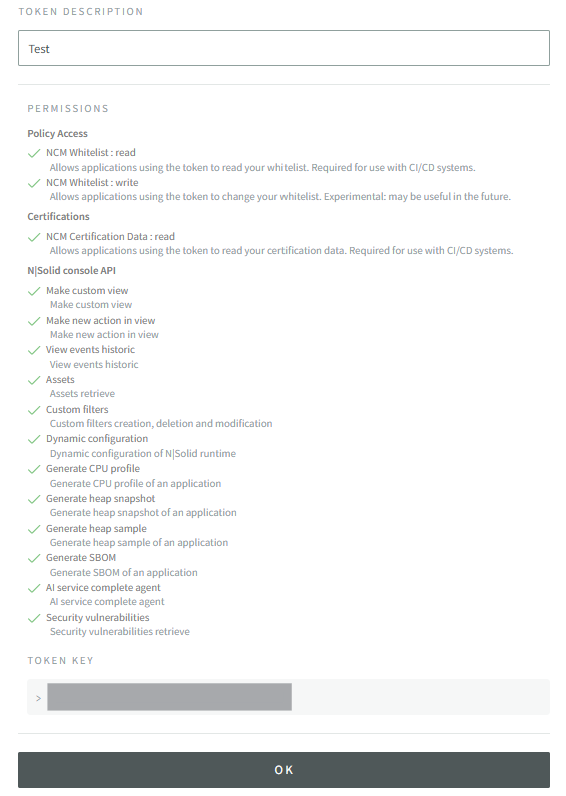 Service Token Created