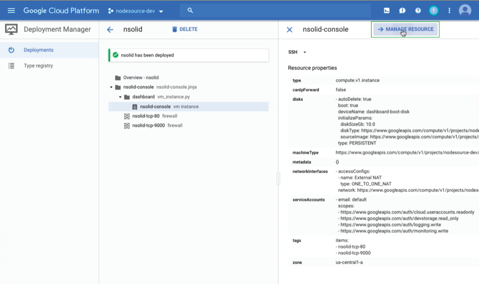 GCP Deployment Manager Resources