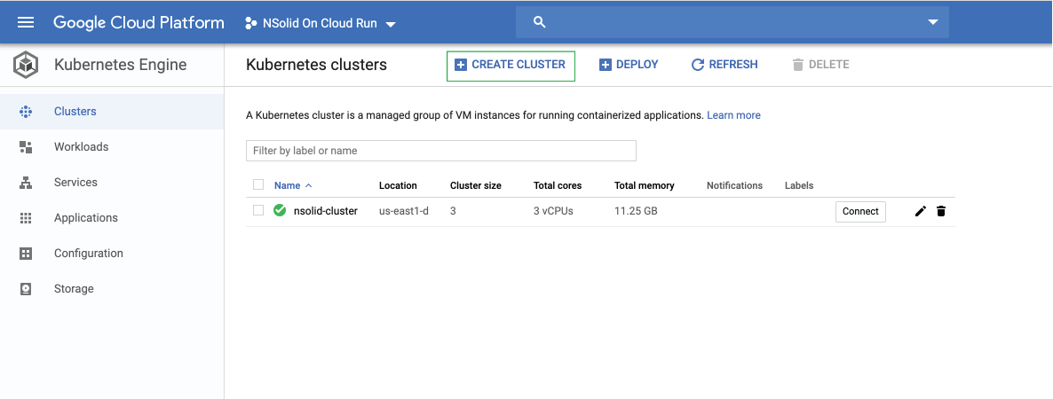 GCP New Cluster