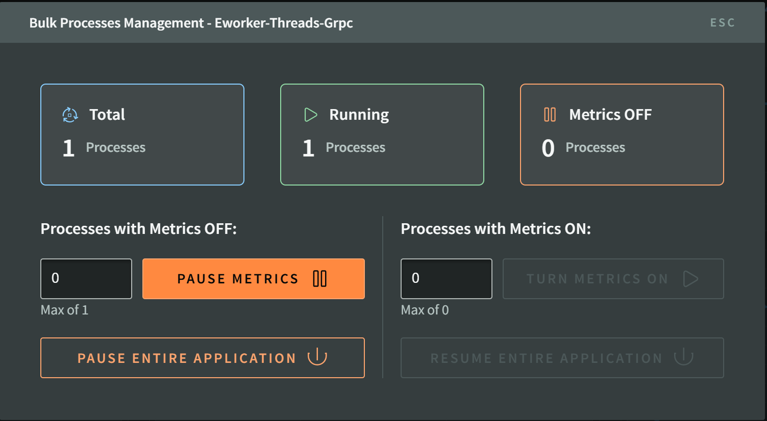 List / Dashboard Metrics Modal