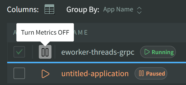 List / Dashboard Turn Metrics Off